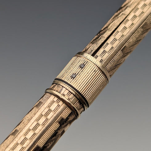 Vintage Gold Filled Pencil & Dip Pen Telescoping 96-121mm